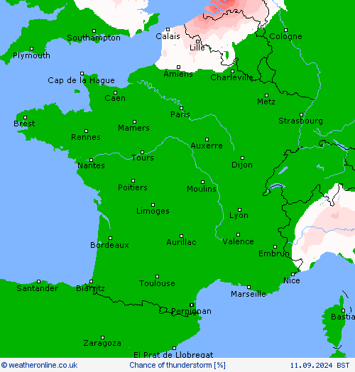 Chance of thunderstorm Forecast maps