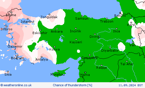 Chance of thunderstorm Forecast maps