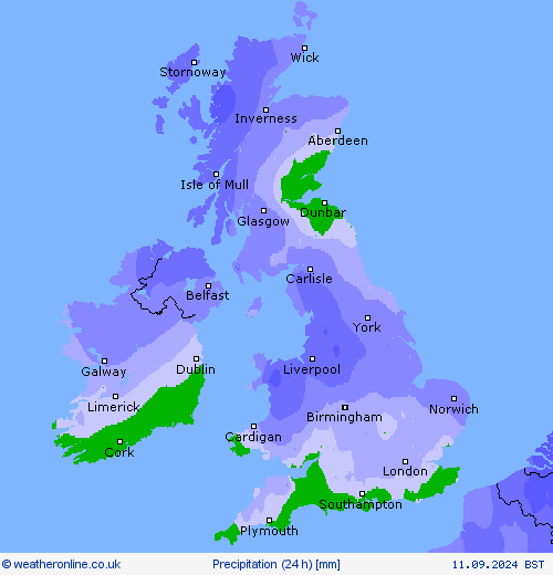 Precipitation (24 h) Forecast maps