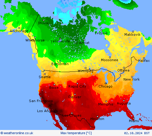 Max temperature Forecast maps