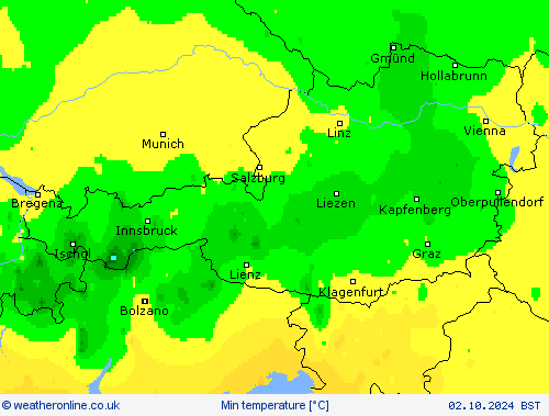 Min temperature Forecast maps