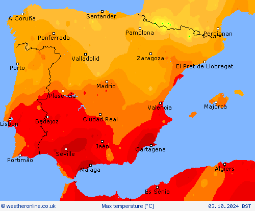 Max temperature Forecast maps