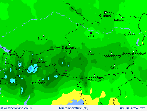 Min temperature Forecast maps