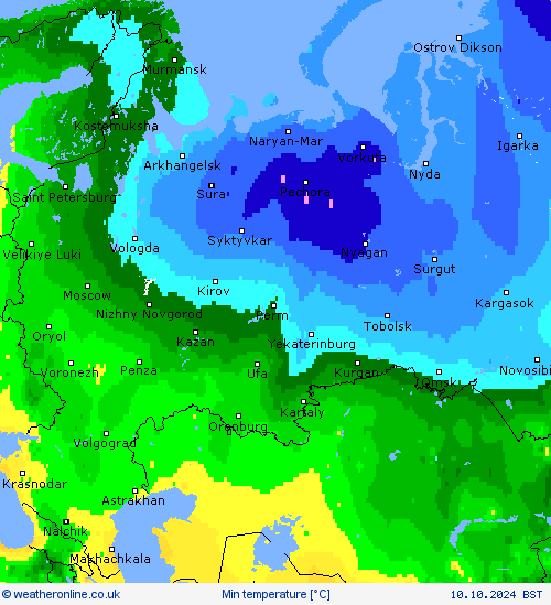 Min temperature Forecast maps