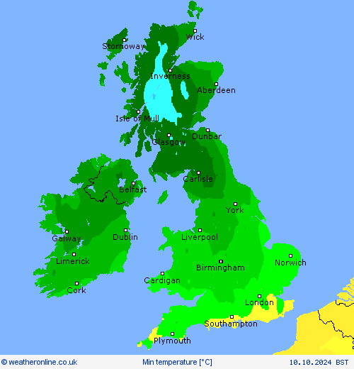 Min temperature Forecast maps